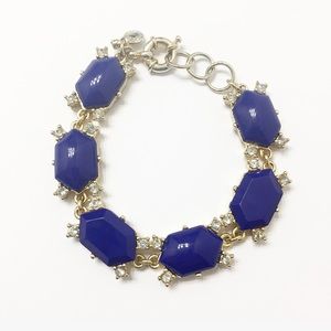 J. Crew Blue Multi Stone Gold Bracelet